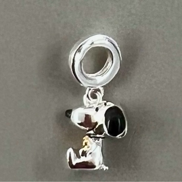 Peanuts SNOOPY & WOODSTOCK Sterling Silver S925 Dangle Charm with Gift Box NEW - Picture 5 of 9